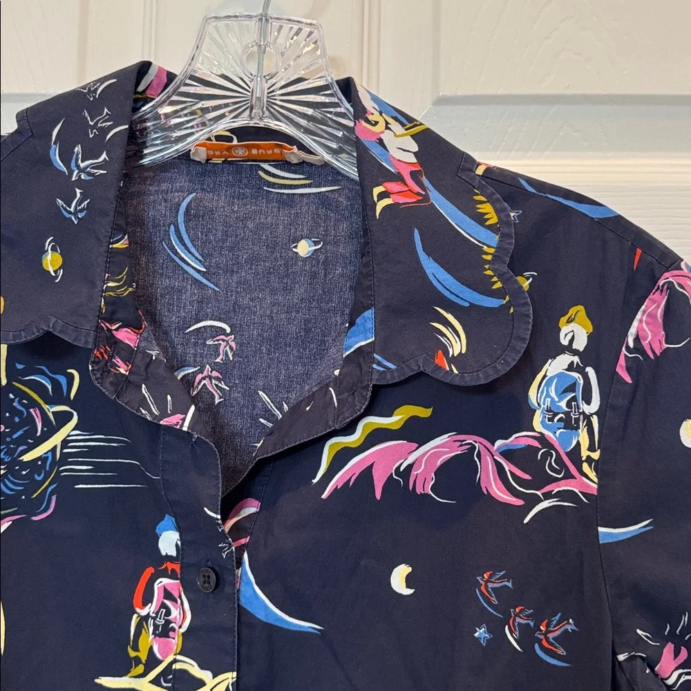 Tory Burch Navy Multicolor Printed Polo Mini Dress - Picture 6 of 10